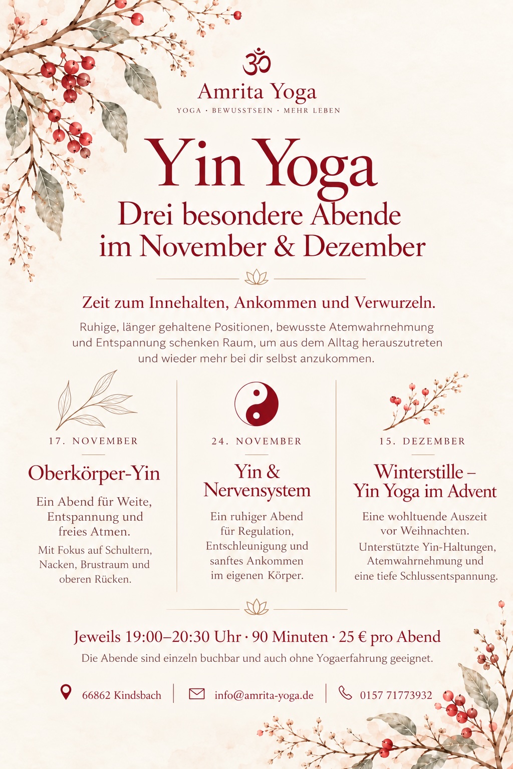 Yin Yoga – November & Winterstille